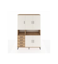 Hyperion Dolap 7 Raflı 4 Çekmeceli 5 Kapaklı 132x44x195 Çam-Aytaşı/Çam