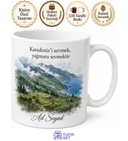 Karadeniz Havası Temalı Baskılı Kupa Bardak Özel Tasarım Hediye