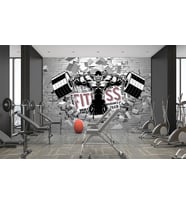 3 Boyutlu Spor Salonları Fitness GYM Duvar Kağıdı