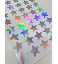 Yapışkanlı Sticker Yıldız Şekilli Sticker Etiket Gökkuşağı Renkli 40 Adet 3.5x3.5 cm