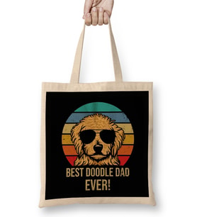 Goldendoodle Dad Hoodie Best Doodle Dad Ever Gift Köpek Bez Çanta Uzun Saplı