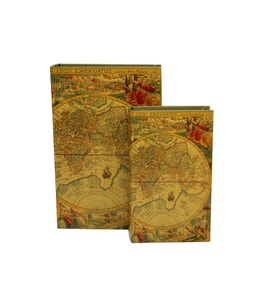 Kutu Kitap Harita 2'li Set Dekoratif Hediyelik