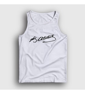Presmono Unisex Beyaz Kemal Atatürk İmzalı Atlet 421482tt (Beyaz)