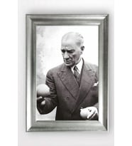 Gümüş Çerçeveli Atatürk Tablo cv1426