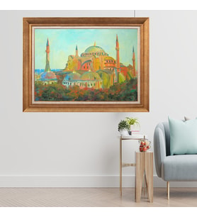 Altın Paspartulu Çerçeveli Tablo CV1389 (Gold)