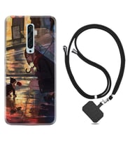 Oppo Reno 2Z 4 Lite 4 Pro 5 6 7 A31 Kılıf Boyun Askılı Silikon Kız ve Kedi 1762