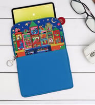BK Gift Modern Soyut Tasarımlı Taşınabilir Koruyucu Tablet Kılıfı & Organizer Çanta - Mavi-10