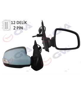 DIŞ DİKİZ AYNASI SAĞ SYMBOL-SANDERO 13> 1 MEKANİK+SİNYALLİ+ASTARLI+KONVEKS 2 FİŞ VM-6129PR