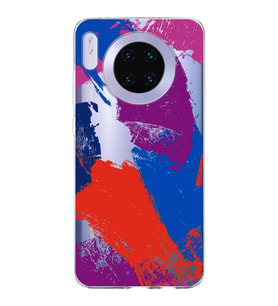 Huawei Mate 30 Uyumlu Kapak Brush Stroke Tasarımlı Şeffaf Silikon Kılıf