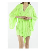 Kadın Pareo Kaftan Sabahlık Dantelli YEŞİL