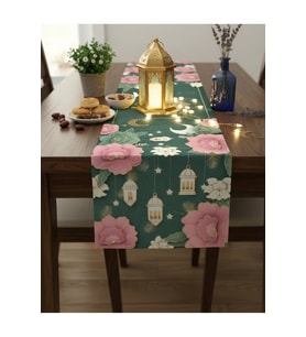 Ramazan Ayı Motifli Dijital Baskılı Runner Masa Örtüsü 40x140 cm