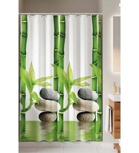 Tropik Home -Daisy Papatya- Çift Kanatlı Banyo Duş Perdesi (2x110x200)