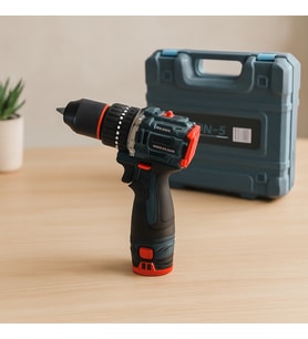 24V Fırçasız Şarjlı Darbeli Matkap + Uç Seti - 5.0Ah, 1550 RPM, 2 Batarya