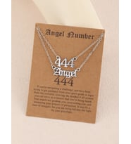 Gümüş  Çift Zincir Melek Sayısı 444 Angel Kolye