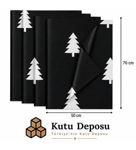 50x70 cm Siyah Çam Ağacı Desenli Pelur Kağıt (1KG)