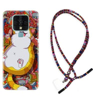 Tecno Camon 16 18P Pova Kılıf Boyun Asklı Rasta Silikon Tombul Kedi 1739