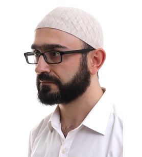 Baba Günü Hediyesi - Krem Kışlık Çapraz Desenli Dokuma Takke