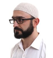 Baba Günü Hediyesi - Krem Kışlık Çapraz Desenli Dokuma Takke