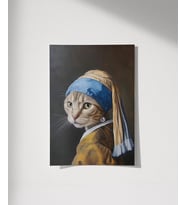 Çerçevesiz Poster Kediyle Yeniden (Çok Renkli)