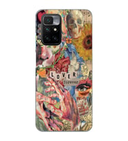 Redmi 10 2022 Uyumlu Aesthetic Vintage Kolaj Desenli Şeffaf Telefon Kılıfı
