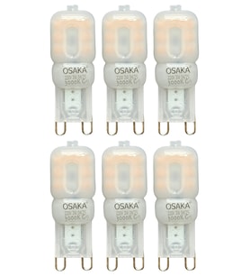 (6 Adet) Osaka 3W Sarı Işık (3000K) Buzlu Dim Edilebilir G9 Duylu Led Kapsül Ampul