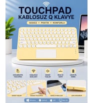 Touchpad Tüm Cihazlara Uyumlu Bluetooth Klavye Touchpad Slim Kablosuz Wifi Q Klavye