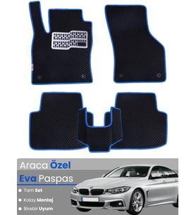 BMW 4 SERİSİ F36 XDRİVE (2014-2020) Uyumlu EVA Paspas Tam Set–Araca Özel,Su Geçirmez