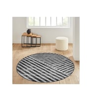 Eliana Home Baskılı, Yıkanabilir Kaymaz Taban Yuvarlak Halı LNA7081 120x120 cm (Gri)