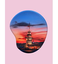 Türkiye Serisi - Kız Kulesi Gün Batımı Baskılı Bilek Destekli Mouse Pad