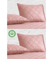 %100 Pamuk  Kapitone Yastık Koruyucu Alez 2 Adet (Pembe)
