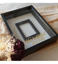 30x40 Cm Siyah Fotoğraf Bölümlü! İsimli Ledsiz! Gül Saklama Kutusu