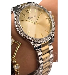 Ferrucci Rosegold Çelik Şık Kadın Kol Saat Ve Şık Bileklik (Altın)