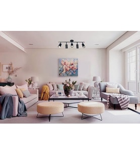 RİOLİGHT LED SPOT,LED AVİZE SİYAH METAL GÖVDE 5XGU10 DUYLU GÜN IŞIĞI 360 DERECE HAREKETLİ BAŞLIK SPOT