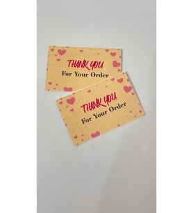 Thank You Yazılı Teşekkür Kartı 5x8 Cm 50 Adet
