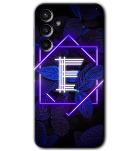 Galaxy S23 FE Kılıf HD Desen Baskılı Arka Kapak - Dark Neon Yaprak E Harfi