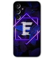 Galaxy S23 FE Kılıf HD Desen Baskılı Arka Kapak - Dark Neon Yaprak E Harfi
