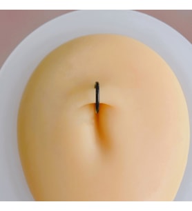 Heppii 316 L Çelik Küçük Düz Halka Göbek Piercingi 8 mm Siyah Renk (Çok Renkli)
