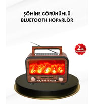 Işığı Efektli Solar Hoparlör Radyo Destekli Taşınabilir Model