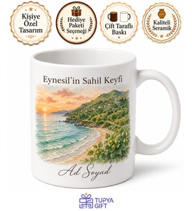 Eynesil Sahil Keyfi Giresun Hatırası Çay Kahve Kupası Hediye Bardak