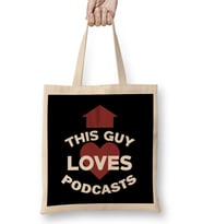 Funny Podcasting This Guy Loves Podcasts Bez Çanta Uzun Saplı