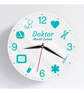 Doktora Hediye Özel Tasarım Kişiye Özel Duvar Saati