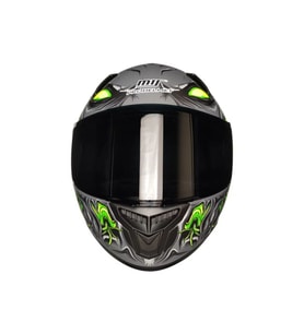Motosiklet Sertfikalı Güneş Vizörlü Kask Full Face Motor Kaskı Zombıes Whıte