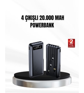 Powerbank 20000 mAh LED Fenerli ve Çoklu Güvenlik Korumasına Sahip
