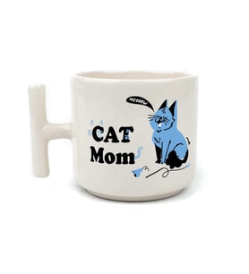 Cat Mom Baskılı Beyaz Kulplu T Kupa