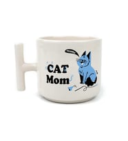 Cat Mom Baskılı Beyaz Kulplu T Kupa