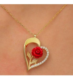 GÜL  925 AYAR GÜMÜŞ KOLYE (Karışık)