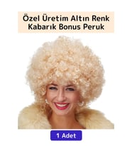 Premium Eğlence Etkinlik Kostüm Cadılar Bayramı Şık Kabarık Bonus Afro Kıvırcık Unisex Parti Peruğu
