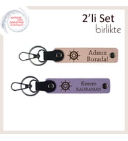Babaya Gönülden Verilecek, İsme Özel Gemi Desenli Kişiselleştirilebilir, Anahtarlık, Yavru Ağzı-Mor