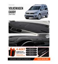 VOLKSWAGEN CADDY (2015-2021) Uyumlu Torpido Örtüsü Torpido Kılıfı - Siyah