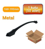 50 Adet Ateş Mat Siyah Metal Mobilya Kulpu 160mm - 192mm